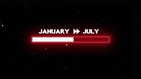 January to July timeline loading bar loop Stock Footage 328386440