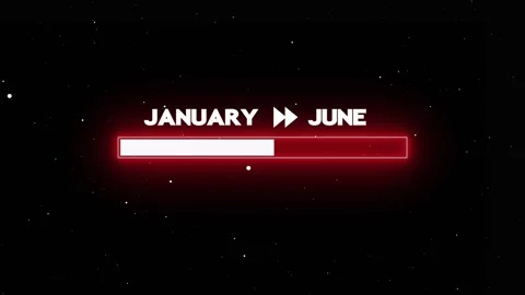 January to june loading bar animation Stock Footage 328386423