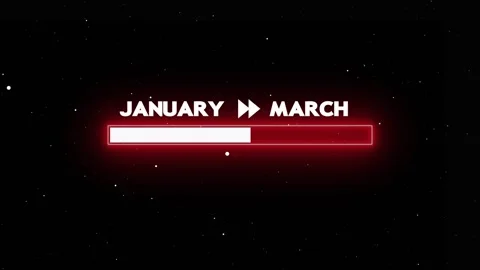 January to march progress bar animation clip 스톡 동영상 328386410