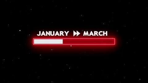 January to March progress bar Illustrazione stock