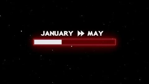 January to may loading bar progress Stock Illustration