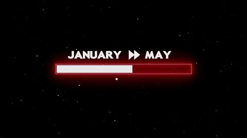 January to may loading bar progress Stock Illustration