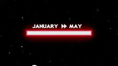 January to may progress bar in space Ilustración de archivo