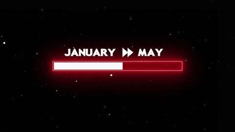 January to may time progress bar motion Stock Footage 328386422