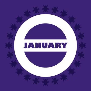 January Month on circle shape vector illustration Stock Illustration