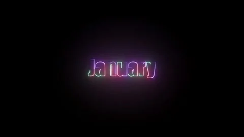 January Month Text Animation Stock Footage 324802404