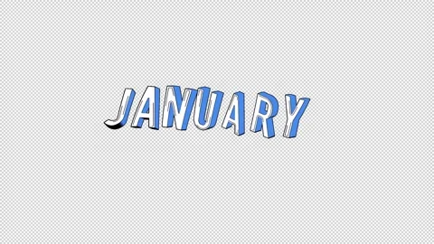 January Month Typography Stock Footage 340600350