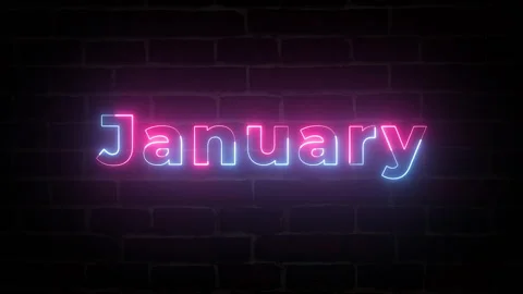 January Neon text typography animation 4k video Stock Footage 278743259