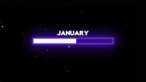 January progress bar loading animation Stock Footage 328386403