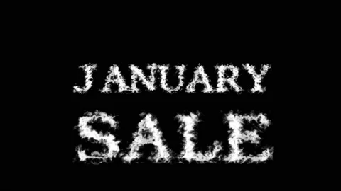January Sale cloud text effect black isolated background Stock-Footage 139605610
