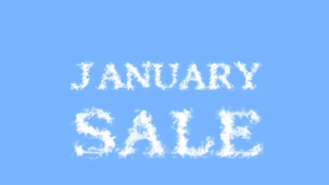 January Sale cloud text effect sky isolated background Stock Footage 139605627