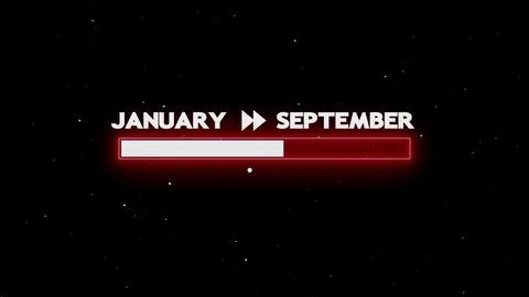 January to september progress bar Stock Illustration