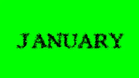 January smoke text effect green isolated background Stock Footage 138722490