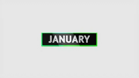 January Tag Animation Vídeo Stock 334665295