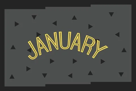 January text on dark background design Illustrazione stock