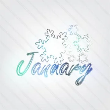 January typography 스톡 일러스트