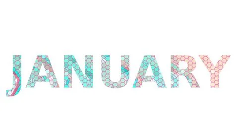 JANUARY Word text design image stock Stock Illustration