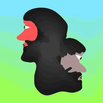 Janus two faces Stock Illustration