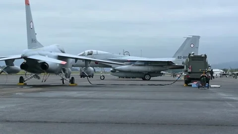 Japan Air Self-Defense Force F-15J Eagle aircraft taxiing  Stock Footage 290334713