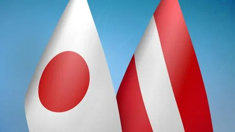 Japan and Austria two flags Stock Illustration
