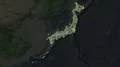 Japan and capital circled and zoomed. Satellite 4k or 4k+ Resolution