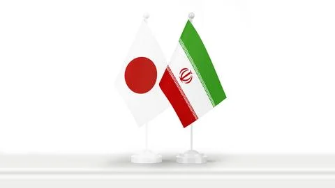 Japan and Iran flags Stock Illustration