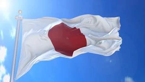 Japan animated flag pack in 3D and green screen Stock Footage 119933686