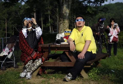 Japan Annular Eclipse - May 2012 Stock Photos