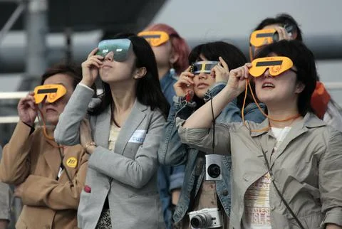 Japan Annular Eclipse - May 2012 Stock Photos