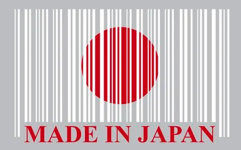 Japan barcode flag Stock Illustration