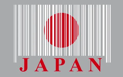 Japan barcode flag Stock Illustration