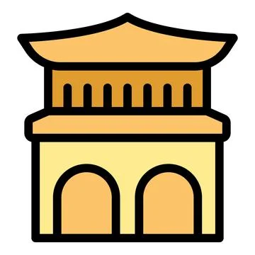Japan building icon vector flat Ilustración de archivo