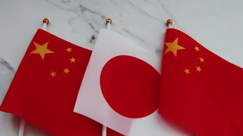 A Japan, China relations concept. 스톡 동영상 317549220
