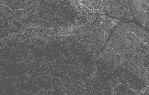 Japan city map. vector illustration with black background Illustrazione stock