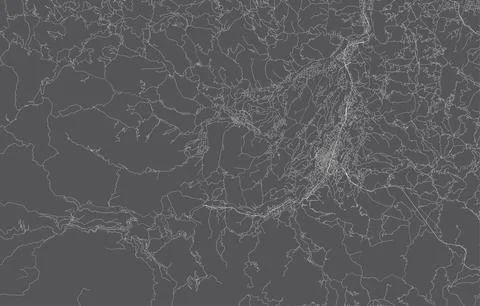 Japan city map. vector illustration with black background Stock Illustration