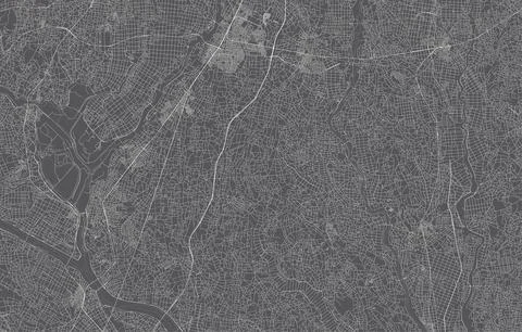 Japan city map. vector illustration with black background Stock Illustration