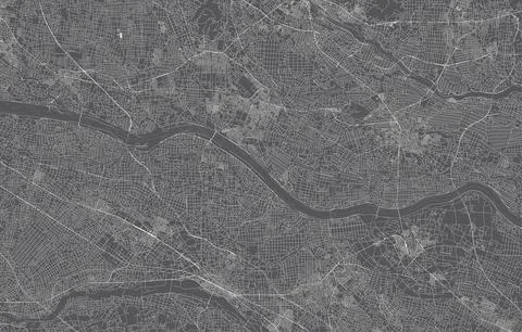 Japan city map. vector illustration with black background Stock-Illustration
