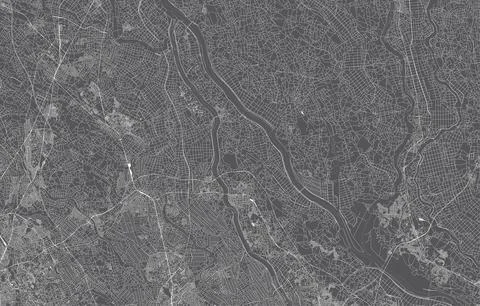 Japan city map. vector illustration with black background Stock Illustration