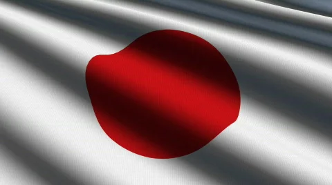 Japan Close-up flag - HD Loop Stock Footage 624304