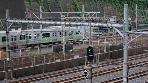 Japan Commuter Train Stock Footage 95564429