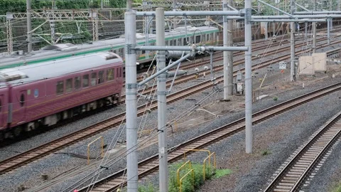 Japan Commuter Train Stock Footage 95564479