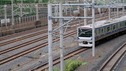 Japan Commuter Train Stock Footage 95564547