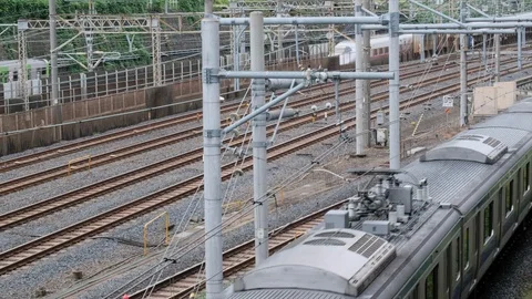 Japan Commuter Train Stock Footage 95564797