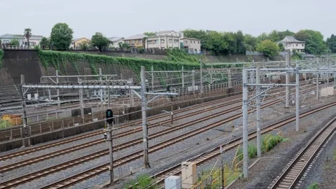 Japan Commuter Train Stock Footage 95565395