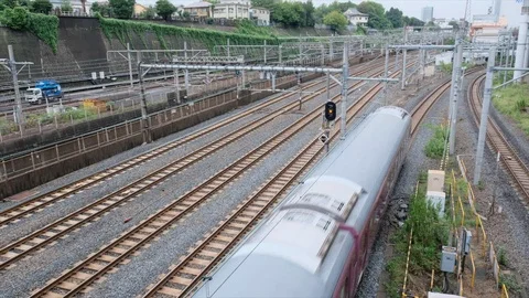Japan Commuter Train Stock Footage 95565487