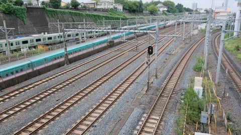 Japan Commuter Train Stock Footage 95566150
