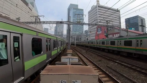 Japan Commuter Train In Slow Motion Stock Footage 96636729