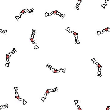 Japan country map flag vector seamless pattern Stock Illustration