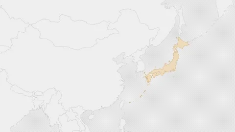Japan country map on the world map. Stock Footage 289837022