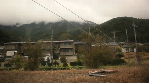 Japan-countryside by train Stock Footage 33804055